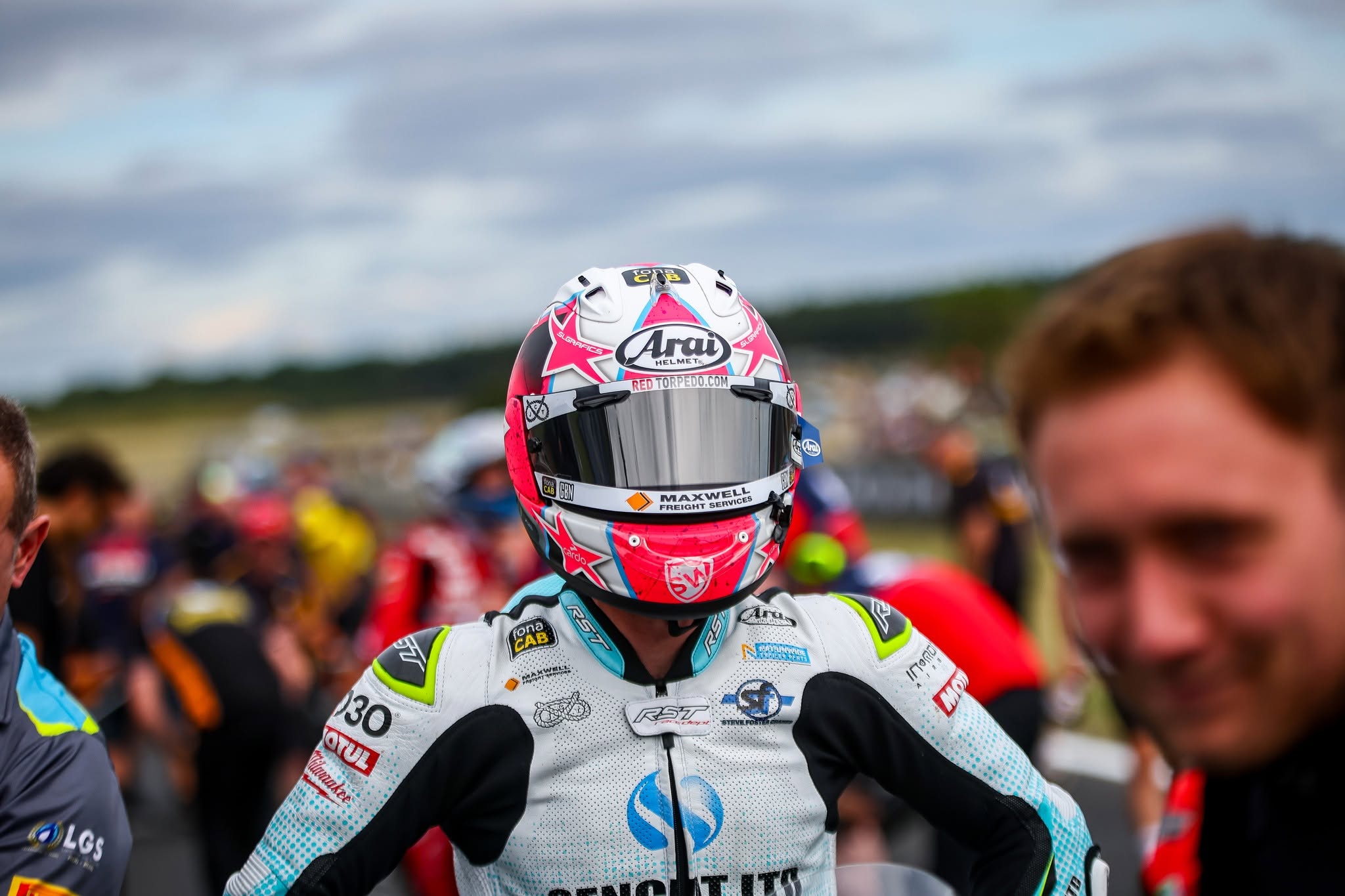 Lee Johnston in Supersport racing leathers